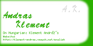 andras klement business card